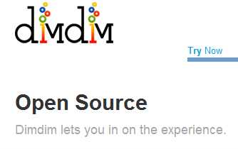 Imagen de la pagina de Dimdim Open Source