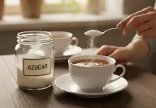 Ilustración del consumo diario de azúcar refinado.